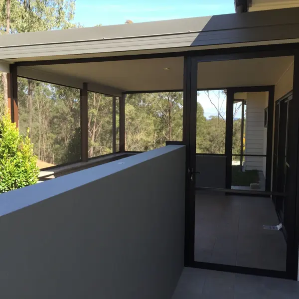 Patio enclosed with bug screens